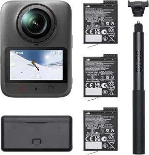 DJI Osmo 360 II Adventure Combo, 3 Extreme Battery Plus | Native 8K/60fps HDR 360° Imaging, 4-in-1 Powerhouse, 105GB Built-in Storage, 14.5-Stop Dynamic Range, 3 Batteries