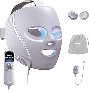 Shark CryoGlow LED Face Mask, Red Light Therapy, Under-Eye Cooling, FW312PL | Red, Blue &amp; Deep Infrared Light, Skincare Device for Fine Lines &amp; Acne, Clinically Tested &amp; FDA-Cleared, 4 Modes, Lilac