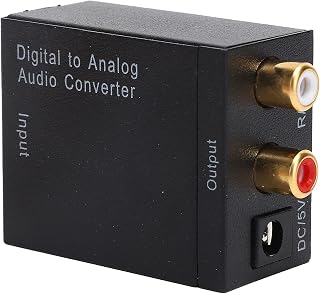 Digital to Analog Audio Converter, Toslink Optical to 3.5mm Jack Adapter, Digital Optical to Analog L/R Converter with Fiber Cable