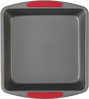 GoodCook MegaGrip Baking Pan with Silicone Grip Handles Square Non-Stick Heavy-Gauge Steel Cake Pan Baking Dish for Brownies Bread Cake Baked Goods & More, Dishwasher Safe, 8x8-Inch,