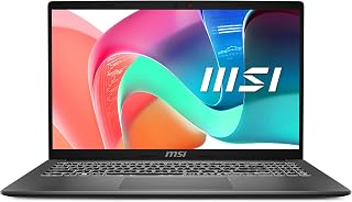 MSI Modern 15 Laptop (F13MG-021UK)- 15.6" FHD IPS-Level Panel, i7-1355U, Intel Iris Xe Graphics, DDR IV 16GB (3200MHz), 512GB SSD, WIFI 6E, Windows 11 Home Plus - Platinum Gray