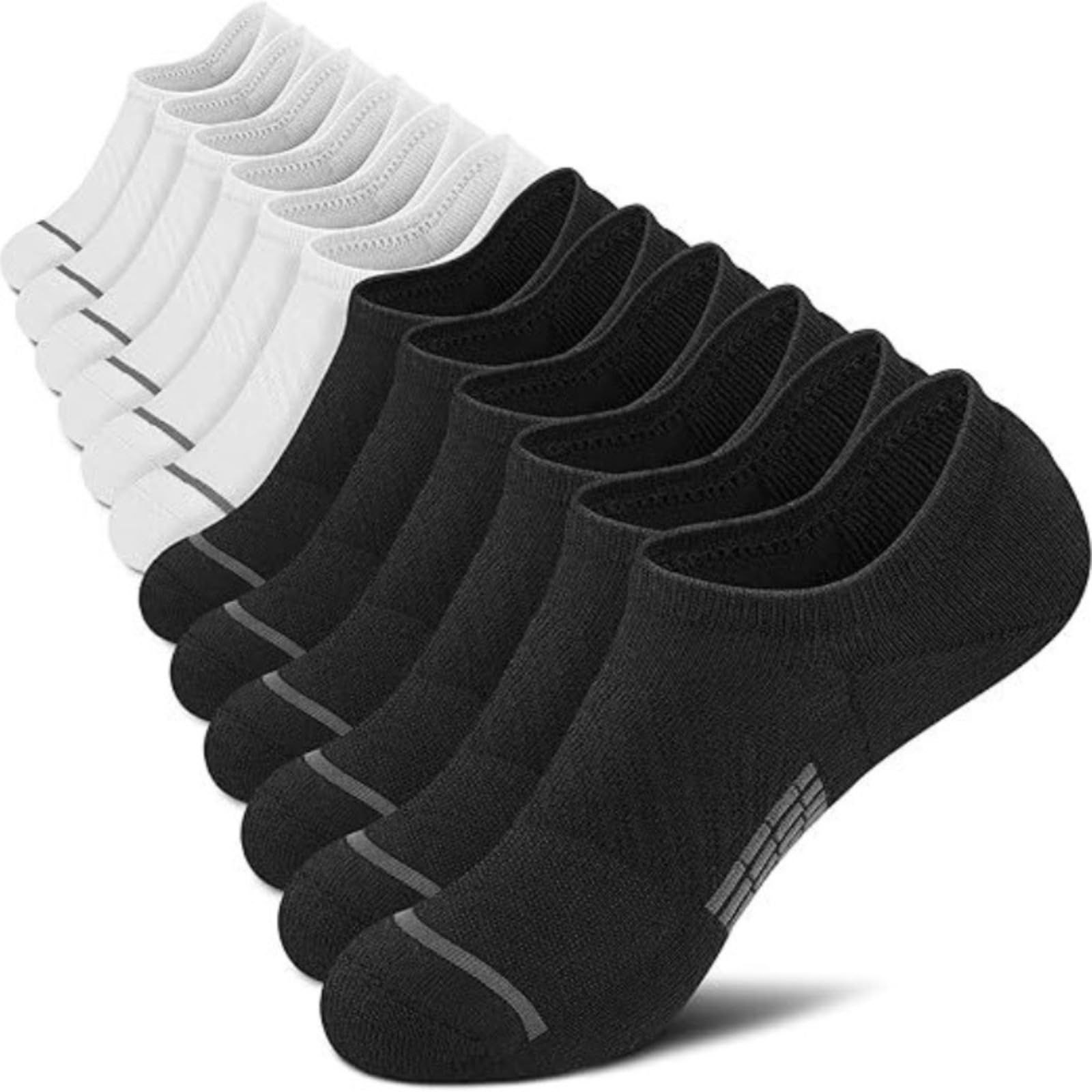 6 Pairs Mens Athletic Crew Socks, Moisture Wicking, Quick Dry and Breathable, In