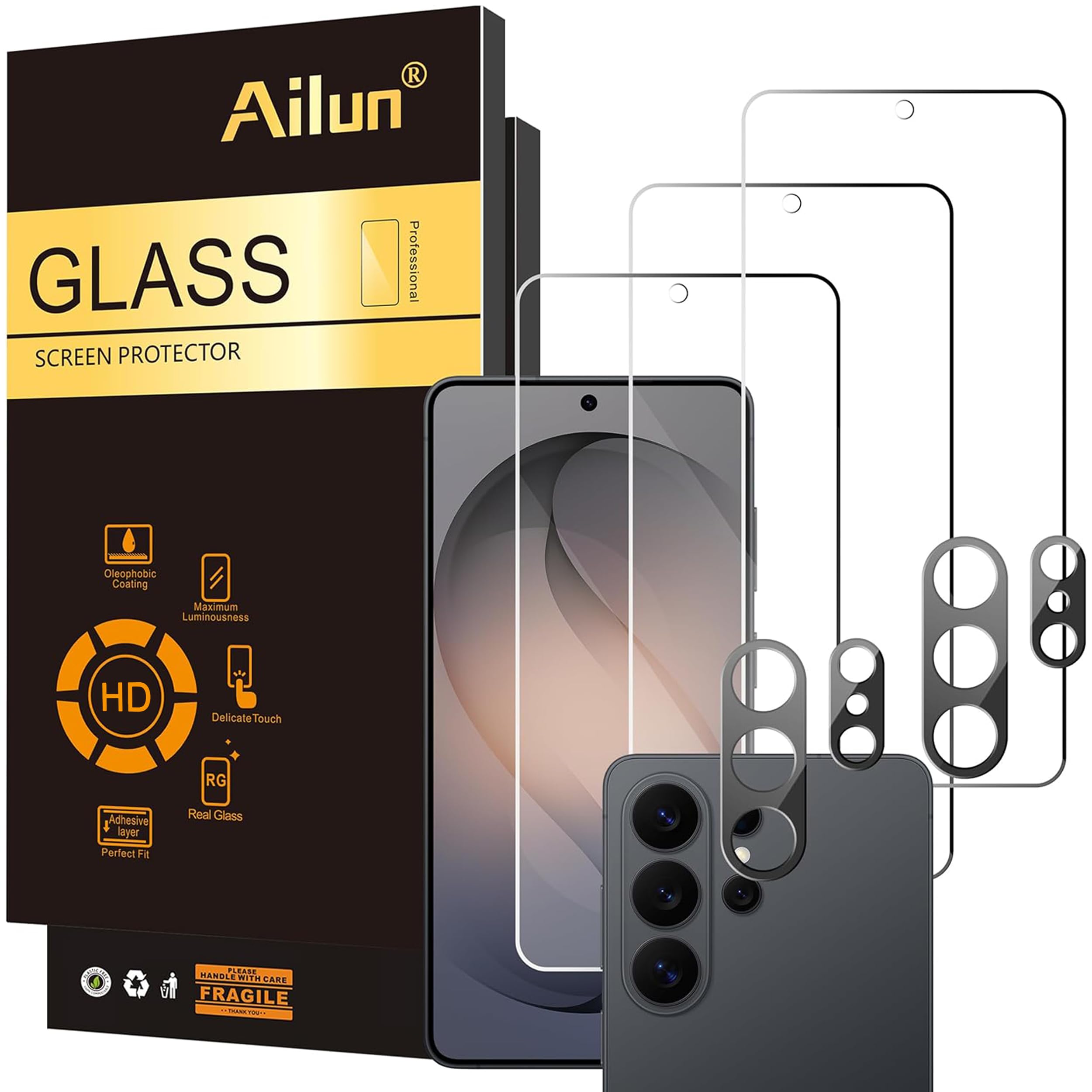 Ailun Screen Protector + Camera Lens Protector for Galaxy S26 Ultra | 3+2 Pack, 