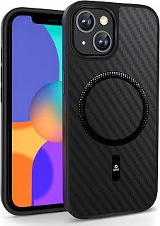 ONES Carbon Fiber Case for iPhone 14 Plus with Magnetic Ring [6.7 Inch] | Compatible with MagSafe | Anti-Fingerprint Texture| Ultra Lightweight and Ultra-Thin | Military Anti-Drop Protection