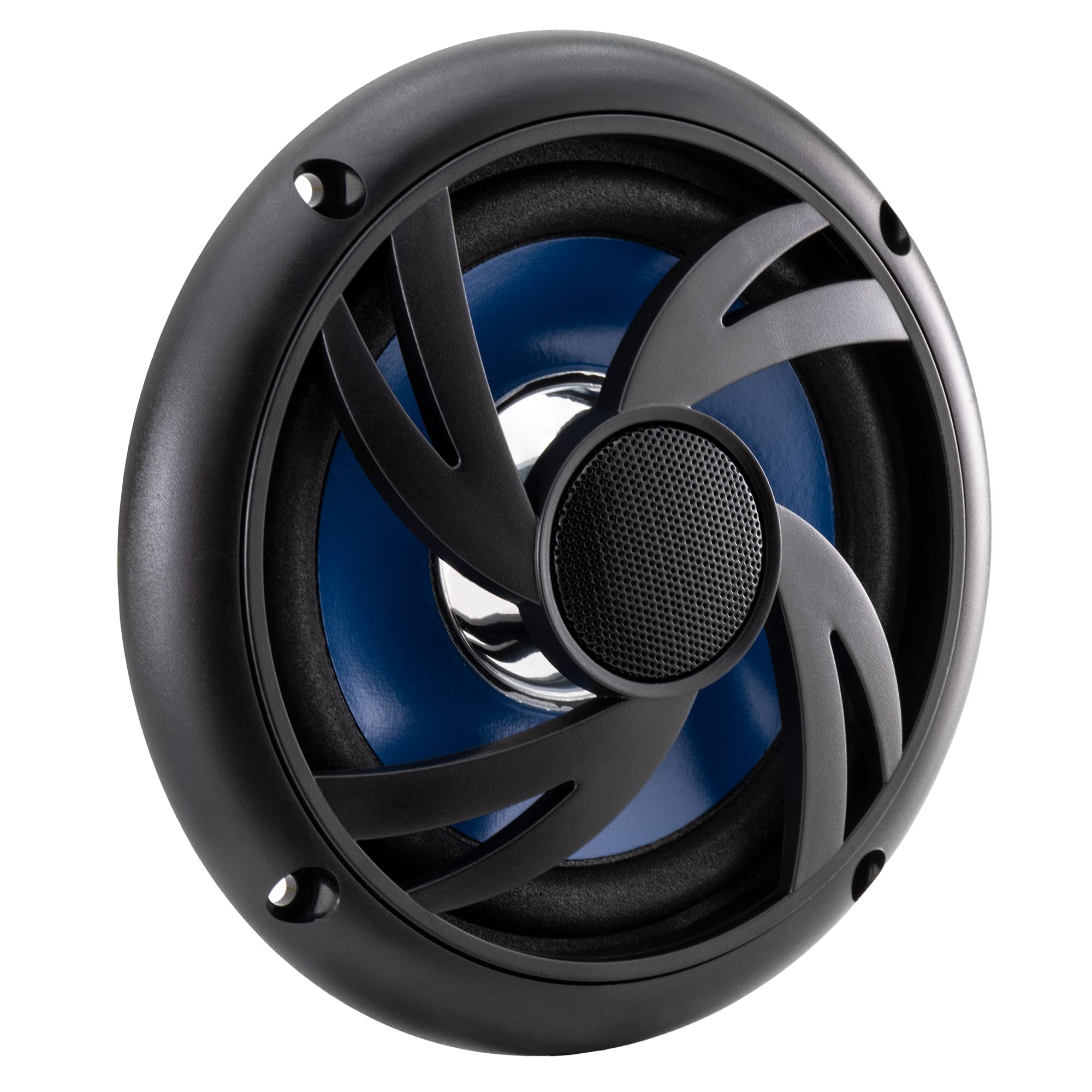 RecPro RV 6" Water Resistant Exterior Speaker (Black with Blue Accent) | Flush M