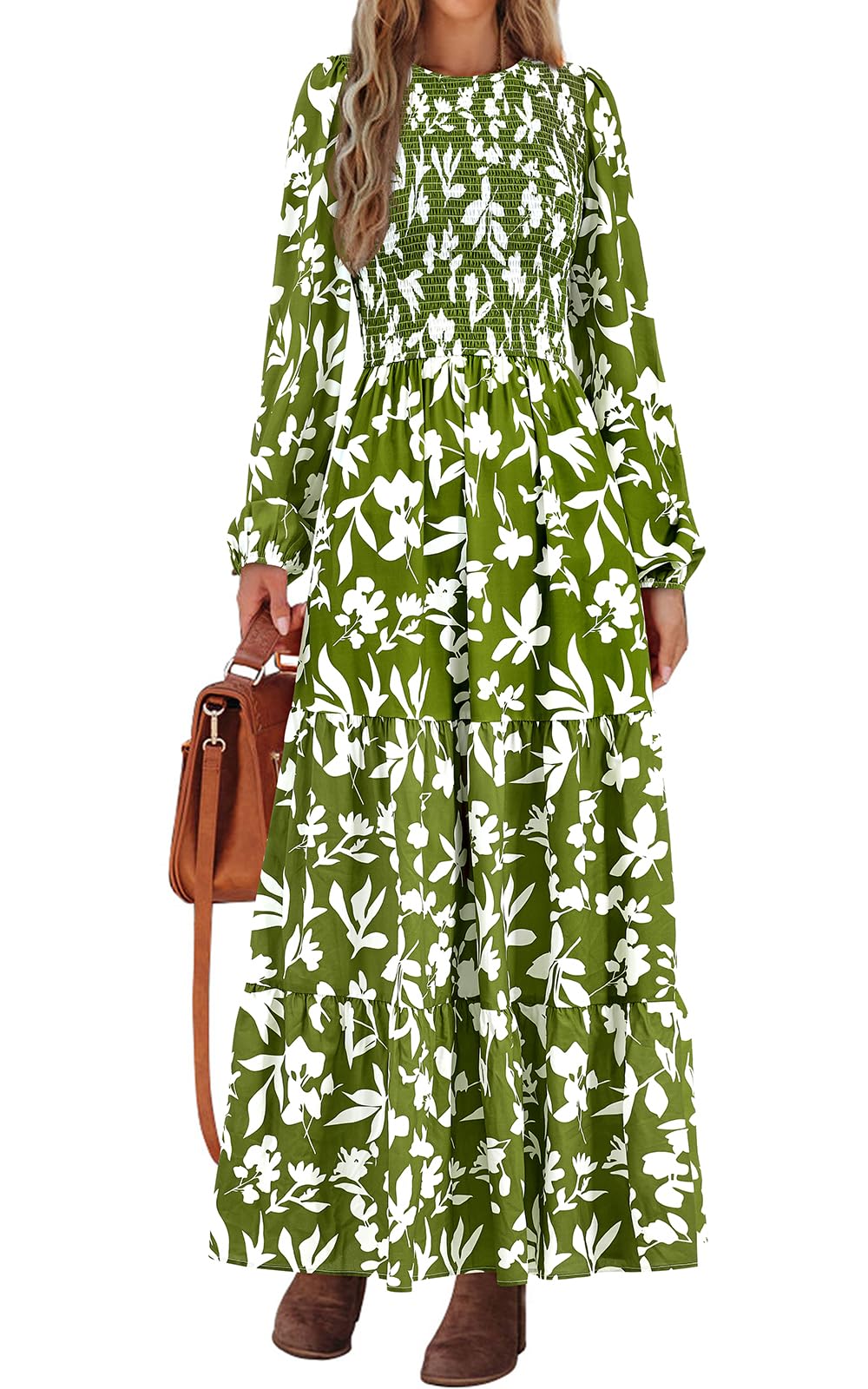 PRETTYGARDEN Women's Long Sleeve Maxi Dress Modern