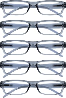 OPULIZE The Company Reading Glasses Grey Value Pack 5 Lightweight Men Women RRRRR32-7 +3.00