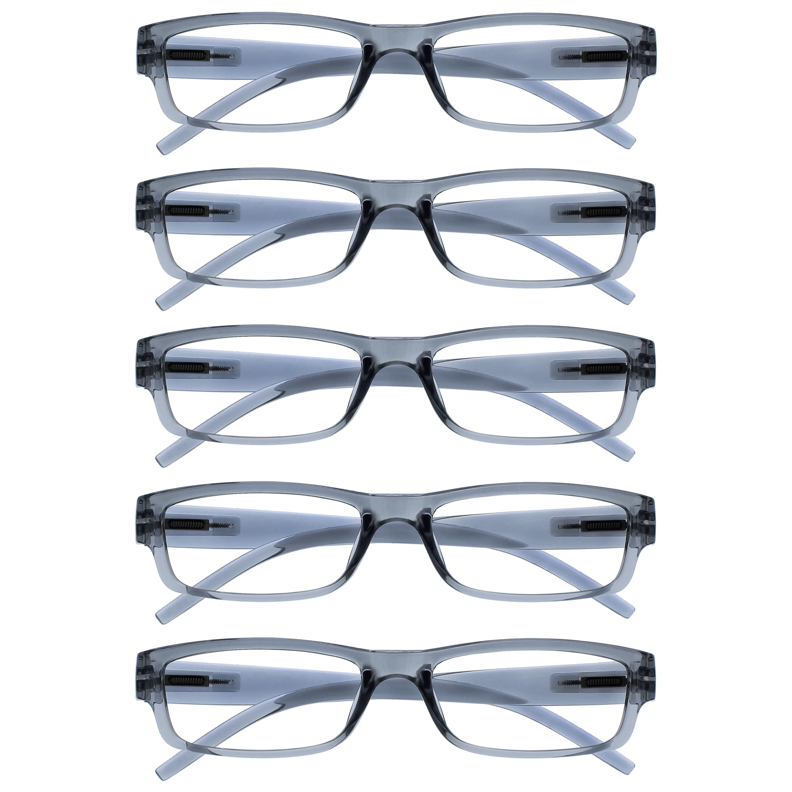 OPULIZE The Company Reading Glasses Grey Value Pack 5 Lightweight Men Women RRRR