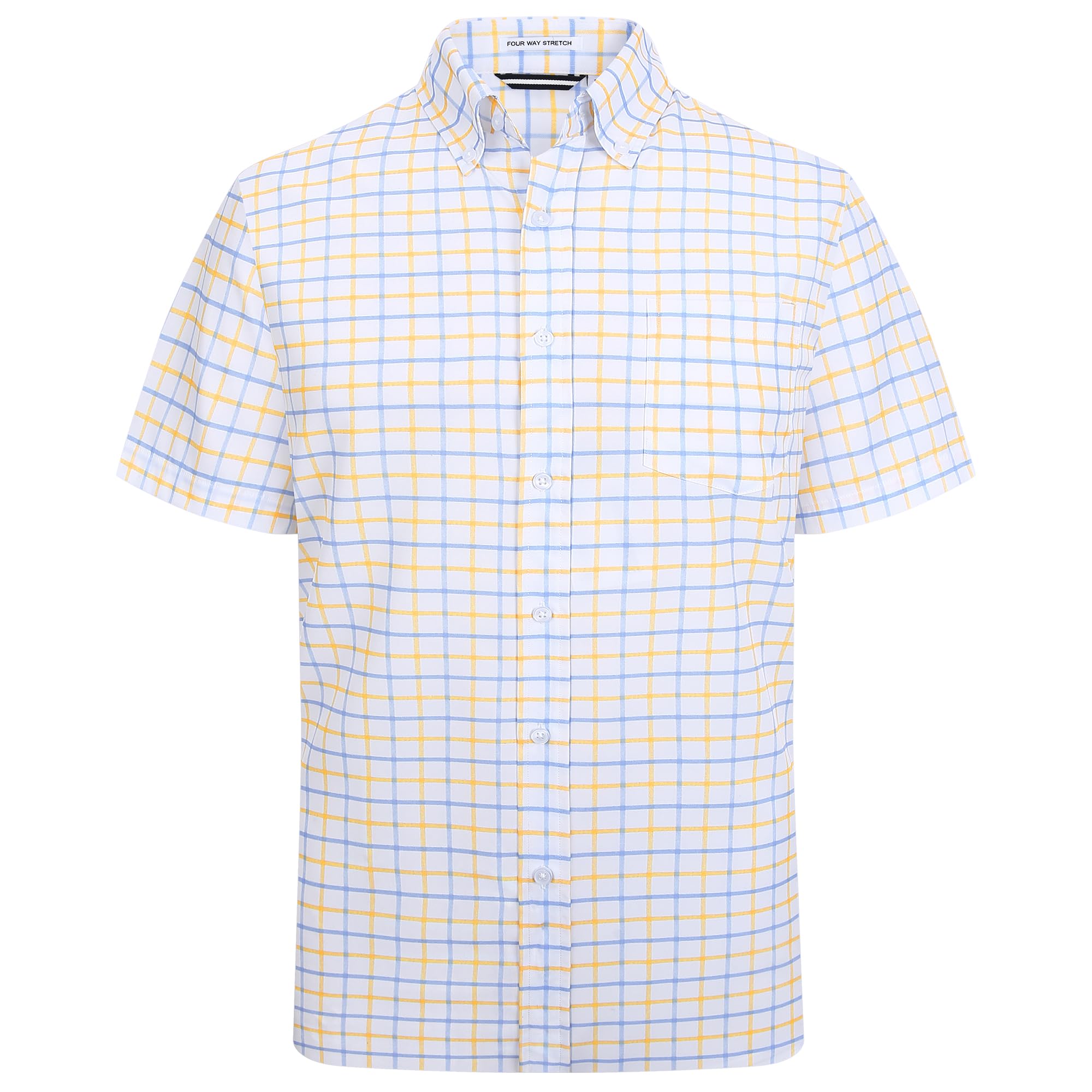 WARHORSEE Mens Short Sleeve Button Down Shirts Wrinkle Free Dress Shirts