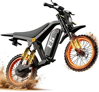 Tietie Electric Dirt Bike, 1500W Peak Electric Motorcycle with 48V 20AH Battery, Full Disc Brake and Suspensions, 50-Mile Range, 32 MPH, LCD Display &amp; NFC Start, Off-Road E Dirt Bike