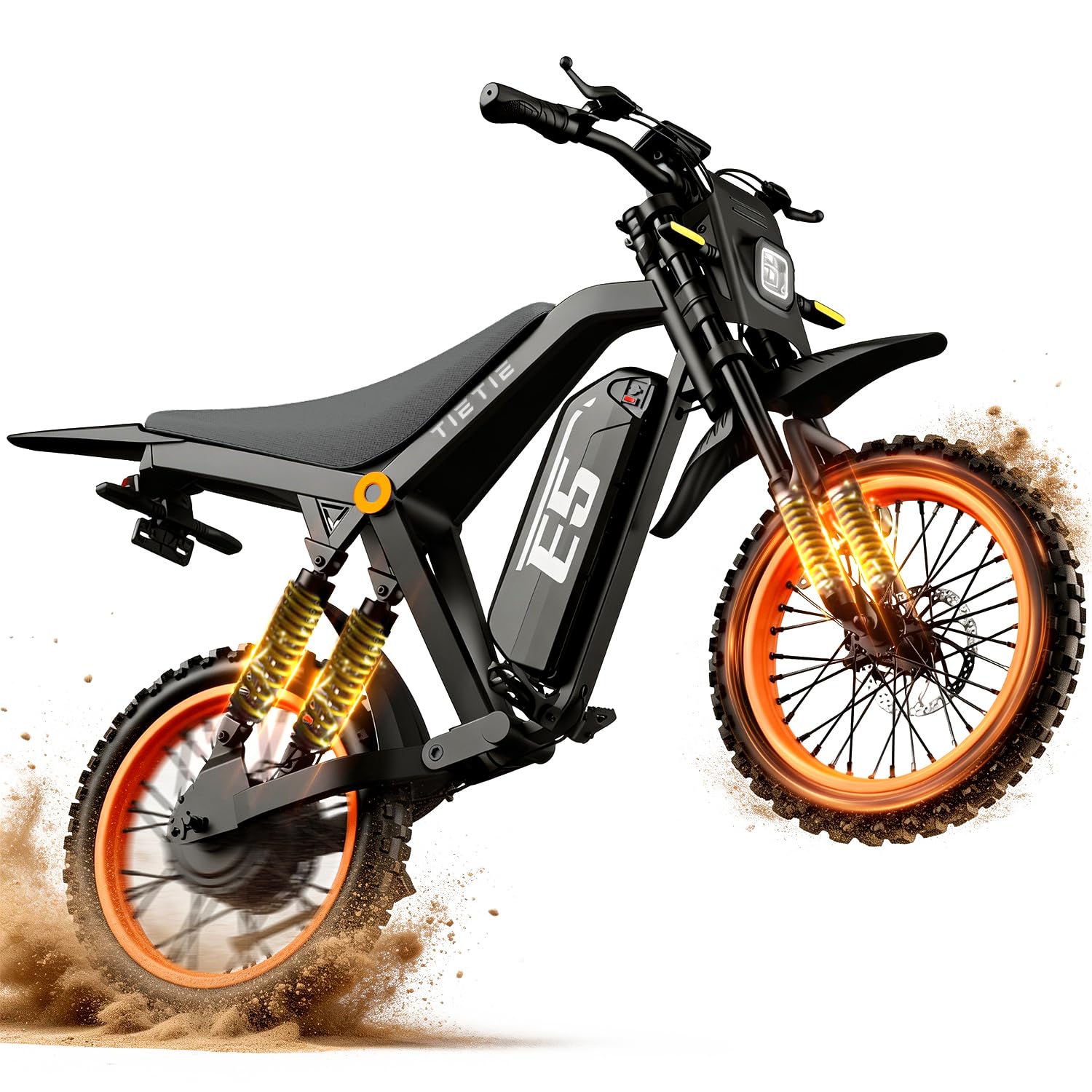 Tietie Electric Dirt Bike, 2000W Peak Motor Electric Motorcycle | 32 MPH, 50 Mil