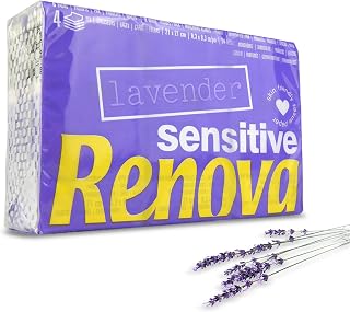 RENOVA Sensitive Pocket Tissues, 4 Layers, 6 Packs, Lavender