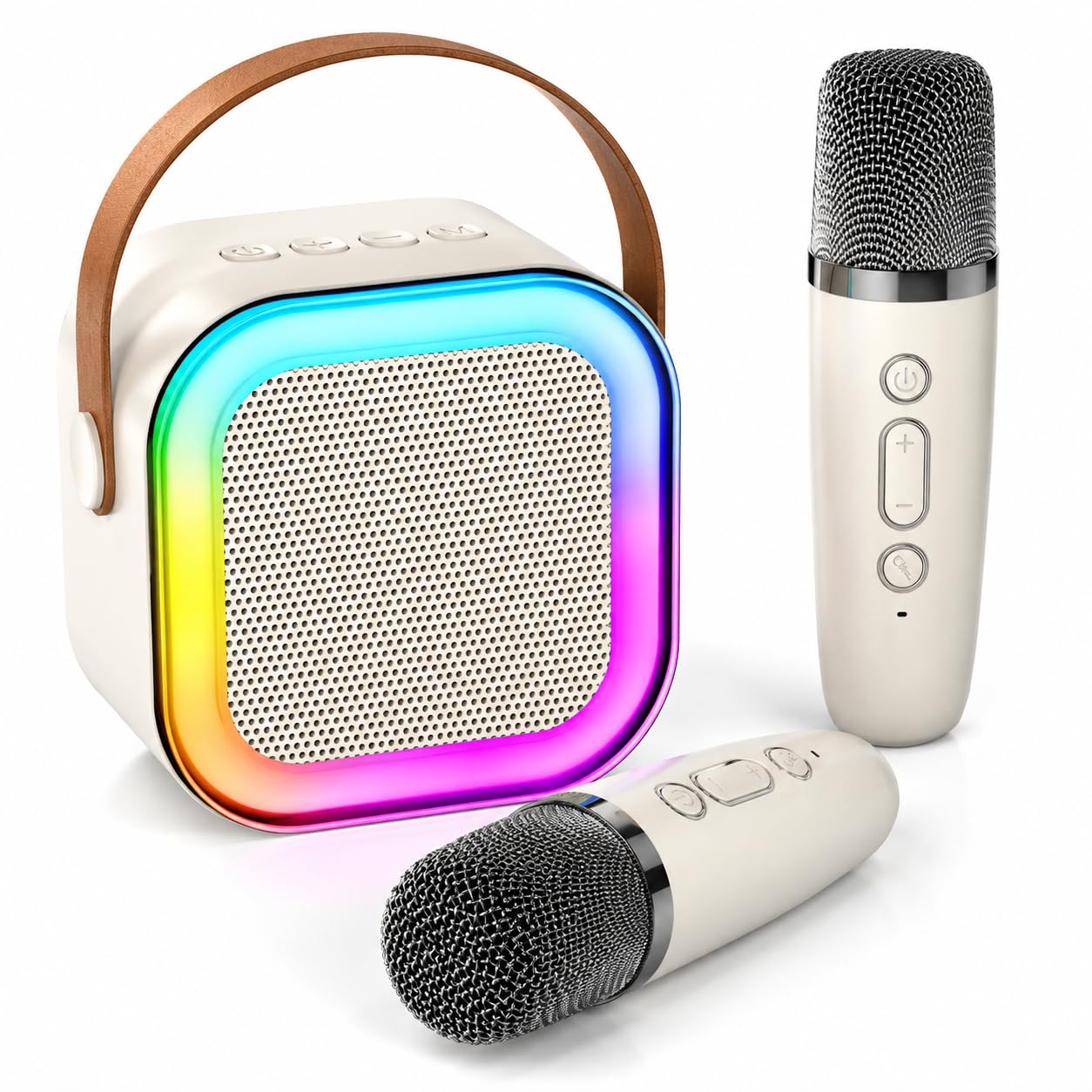 Karaoke Machines for Kids Adults, Mini Karaoke Machine with 2 Wireless Microphon
