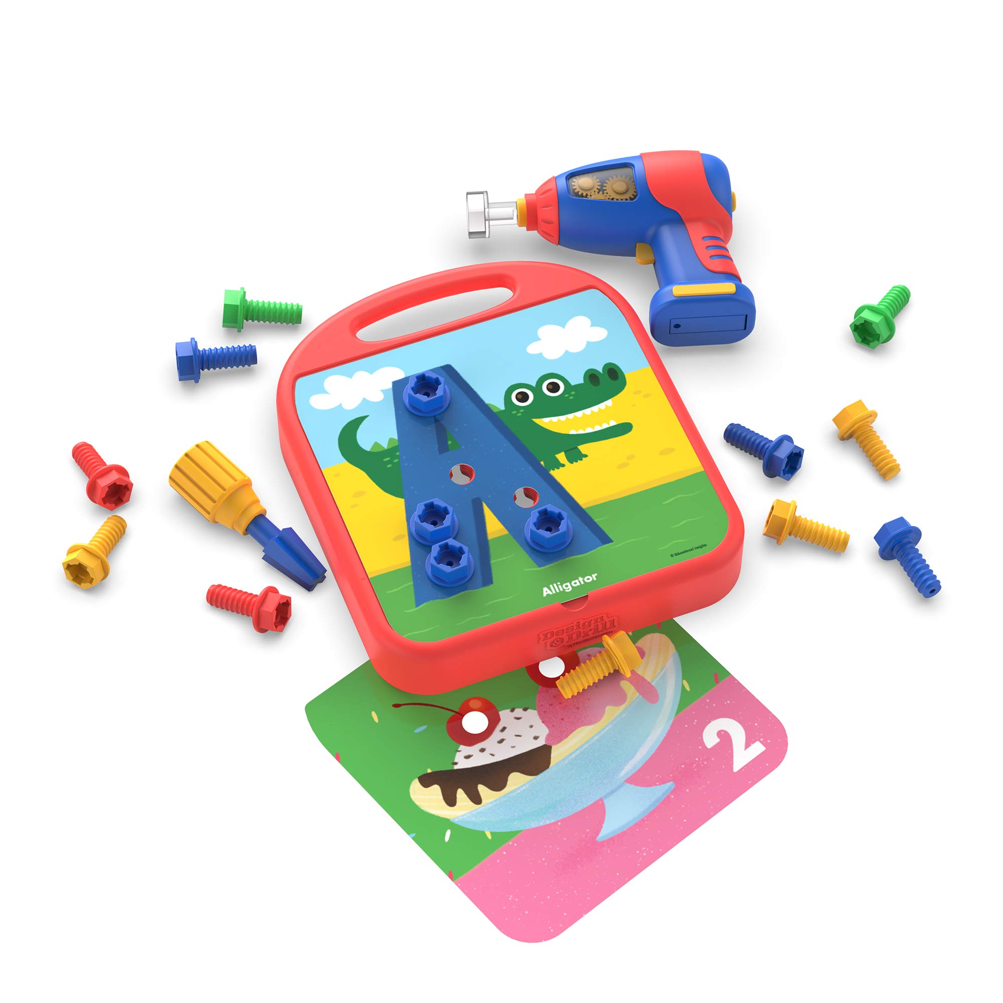 Educational Insights Design & Drill ABCs & 123s | Building Construction Toys for
