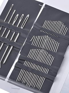 55pcs Hand Sewing Needles Set, Big Eye Embroidery Needles Kit with Assorted Sizes, Premium Needlework Supplies for Sewing Crafting