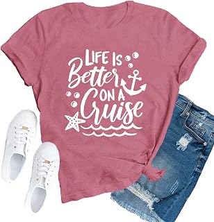 Cruise Shirts for Women Cruising Trip T-Shirts Summer Vacation Tee