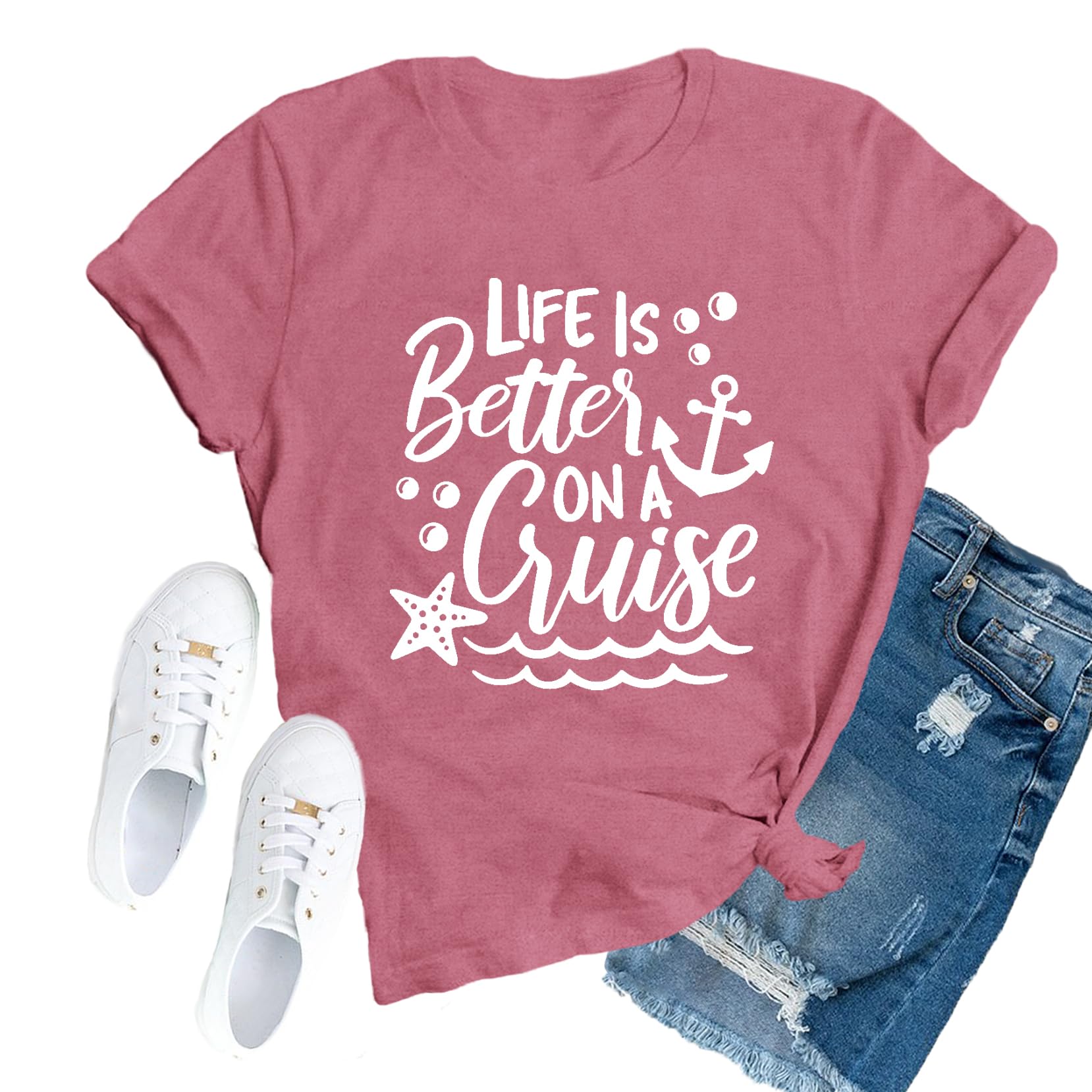 Cruise Shirts for Women Cruising Trip T-Shirts Summer Vacation Tee