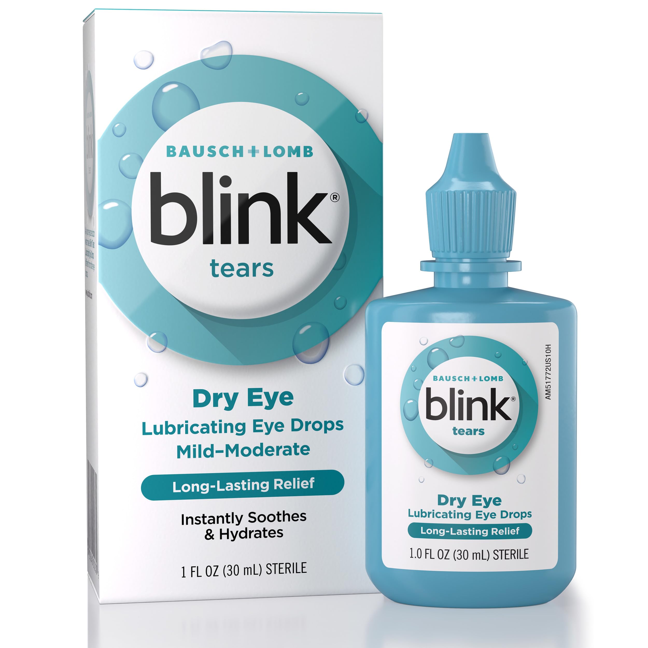 Blink Tears Lubricating Drops, Dry Eye Symptom Relief, Hyaluronate, 1 fl oz | Hy