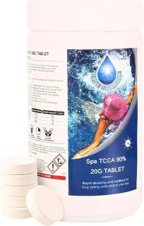 1 Kg Stabilised Chlorine Tablets 50 x 20g Slow Release Dispenser Tablets | for Hot Tubs, Swimming Pools, Spas, Paddling Pool Water Cleaning and Sanitising