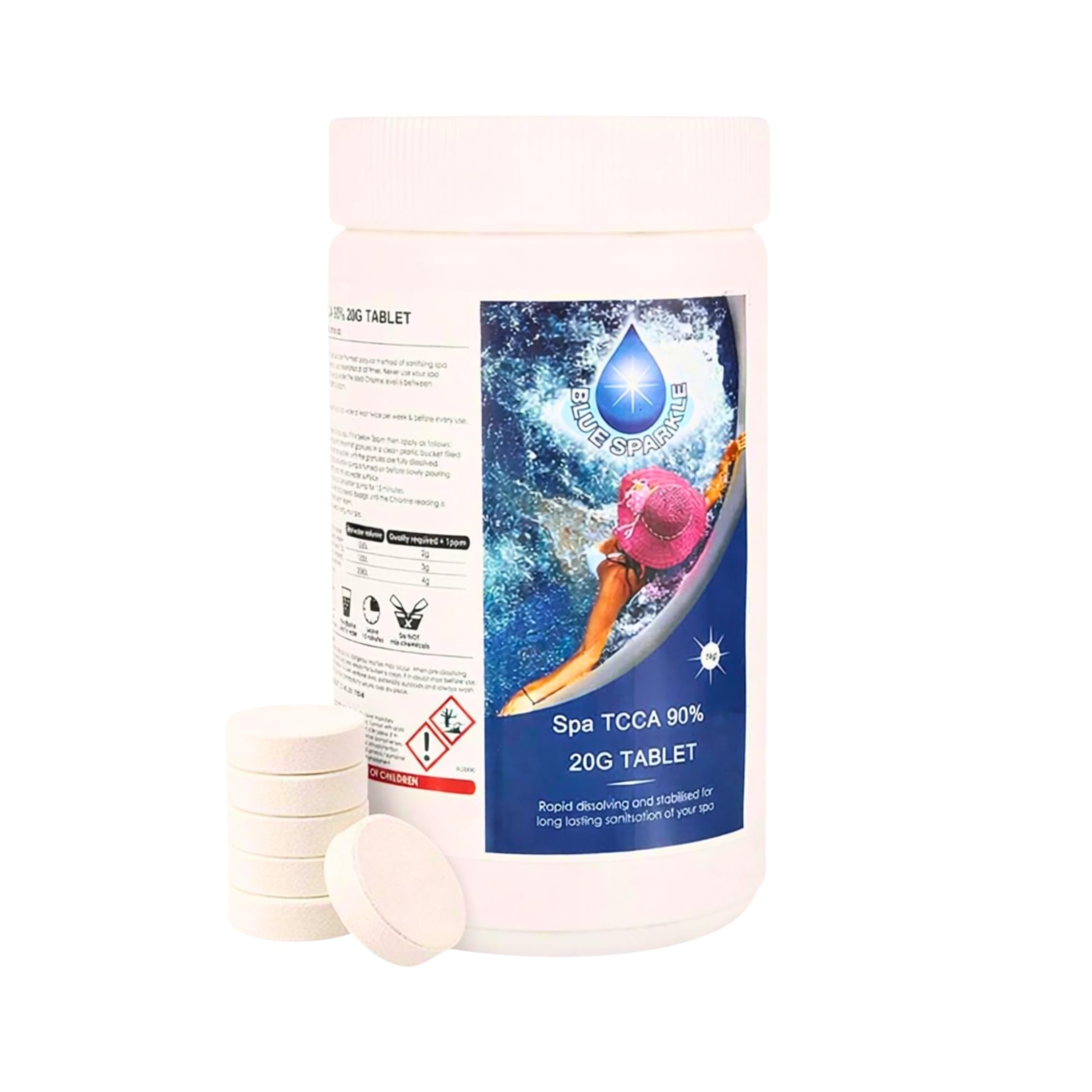 1 Kg Stabilised Chlorine Tablets 50 x 20g Slow Release Dispenser Tablets | for H