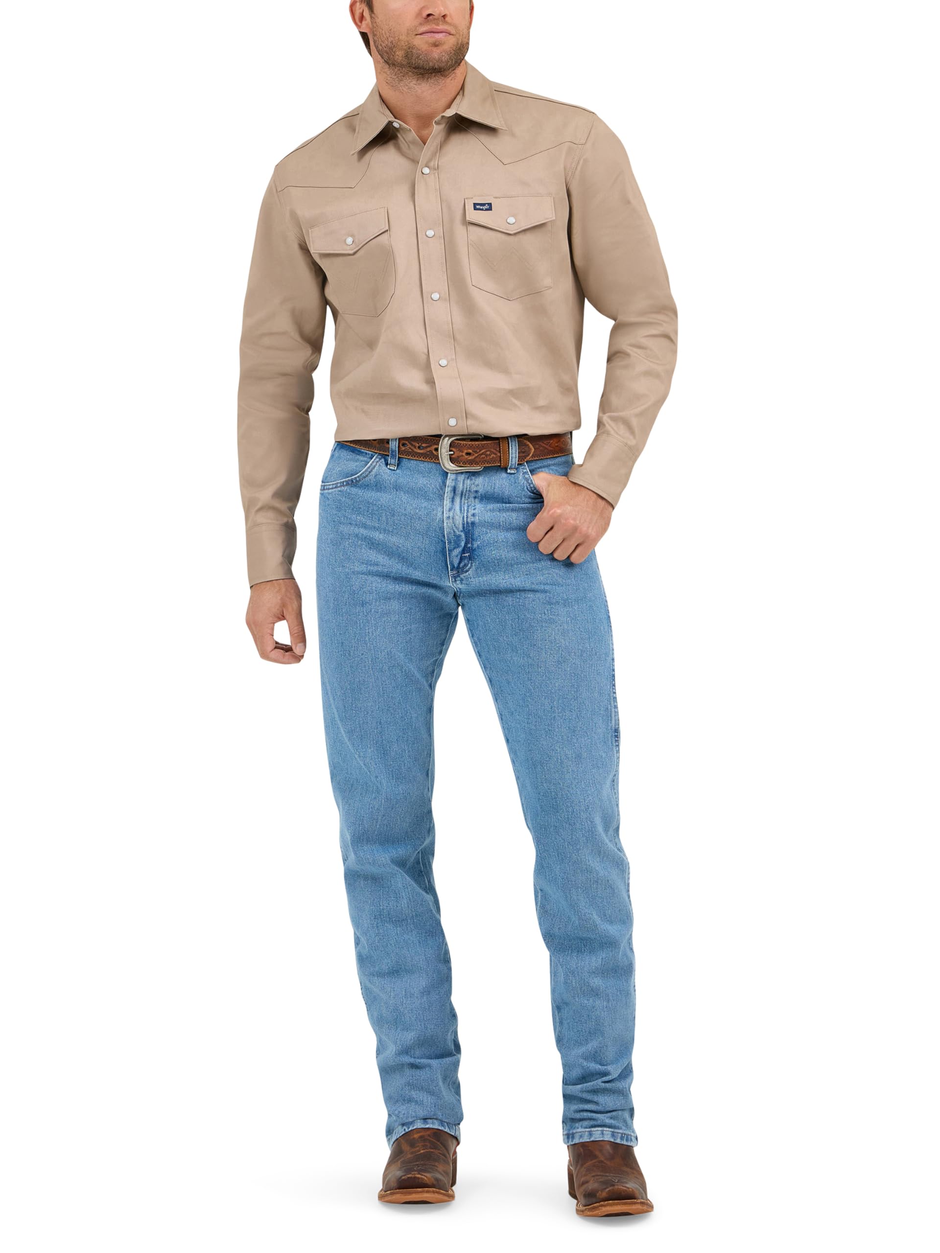 Wrangler Men's Authentic Cowboy Cut Western Work Shirt Big and Tall Sizes