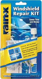 Rain-X 600001 Windshield Repair Kit for Chips, Cracks & Bullseyes | Quick, Easy, Durable Resin-Based Glass Repair Kit, For Round Damage Below 1" in Diameter and Cracks Smaller Than 12" Length