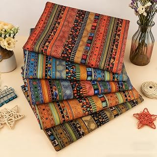 100% Cotton Fabric, Ethnic Cotton Linen Fabric, Vintage Patchwork for Sewing, Patchwork, Crafts, Home Decor, 4 Sizes