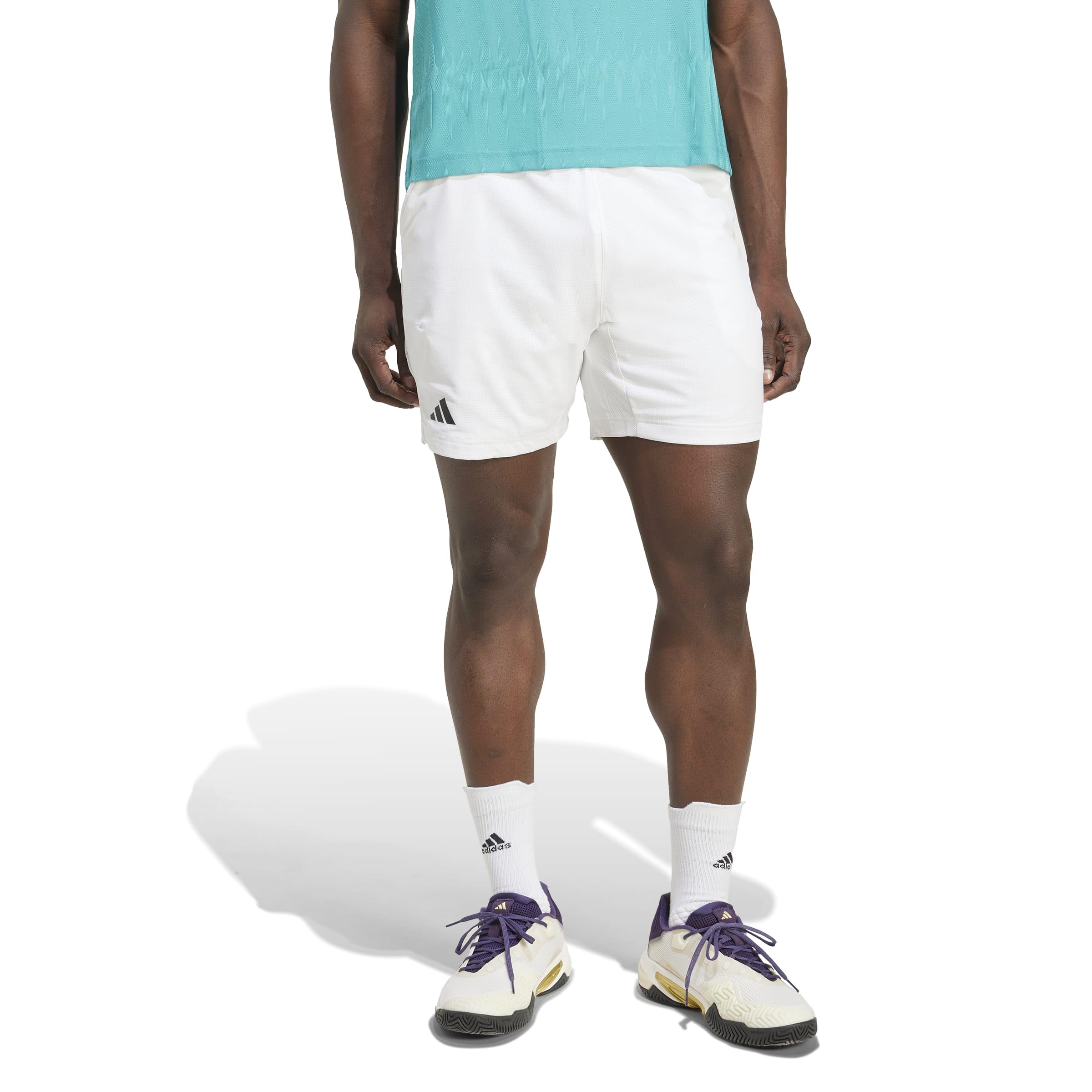 adidas Men's Tennis Climacool Ergo Shorts, White, XS 7 Inch