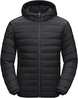 MAGCOMSEN Mens Puffer Jacket Hooded Lightweight Insulated Winter Coats