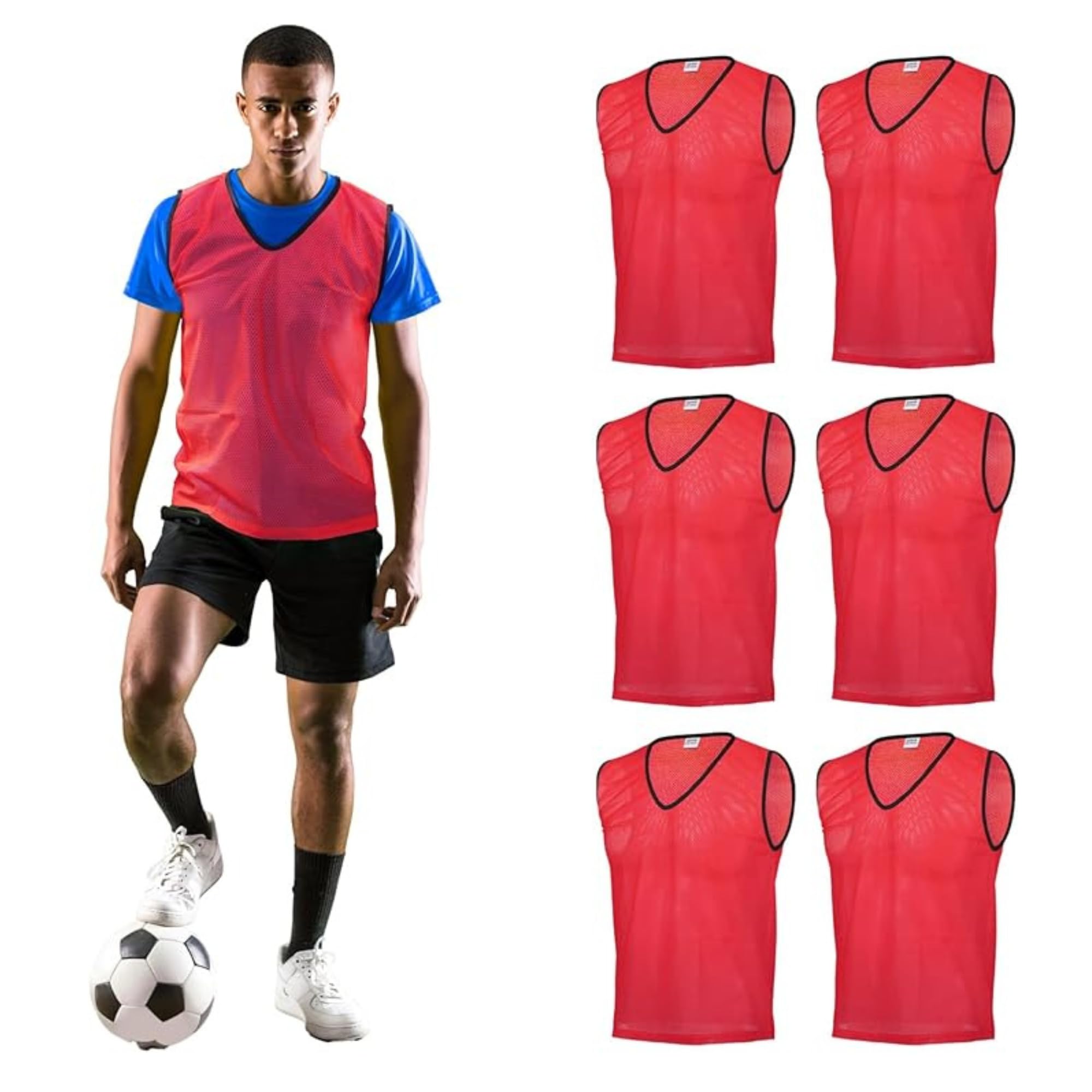 GSi Mesh Training Pinnies for Soccer Basketball and Team Sports | Free Size Fits