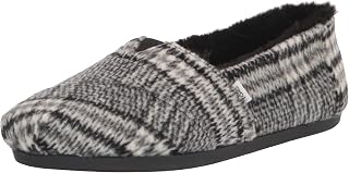 TOMS Women_Espadrille_Black Plaid/Faux Fur, Women's Espadrilles