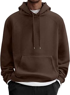 COOFANDY メンズ フリース パーカー 長袖 フード付き スウェットシャツ カジュアル ベーシック エッセンシャル ドローストリング プルオーバー パーカー ポケット付き