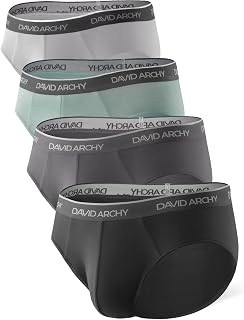DAVID ARCHY Men's Seamless Boxer Shorts Set of 3/4/7 Bamboo Fibre Pouche Underwear Elastic Ultra Soft