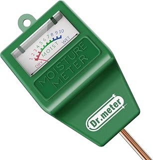 Dr.meter Soil Moisture Meter for Plants, Plant Water Gauge Test Kit | Soil Tester Hygrometer Sensor for Houseplants Garden Lawn Farm,Greenhouse, Gardening Gifts, No Battery Needed