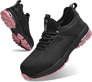 SPIEZ Safety Trainers for Men Women, Air Cushion Composite Toe Safety Shoes