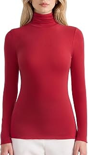 SUUKSESS Maglia da donna a collo alto in cashmere a maniche lunghe aderente autunno base termica top autunno moda