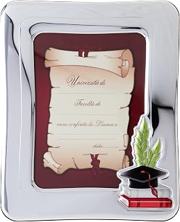 VALENTI & CO. - Silver Photo Frame to Store Photographs and Memories of Graduation Ceremony - Gift Idea Supplied in Box