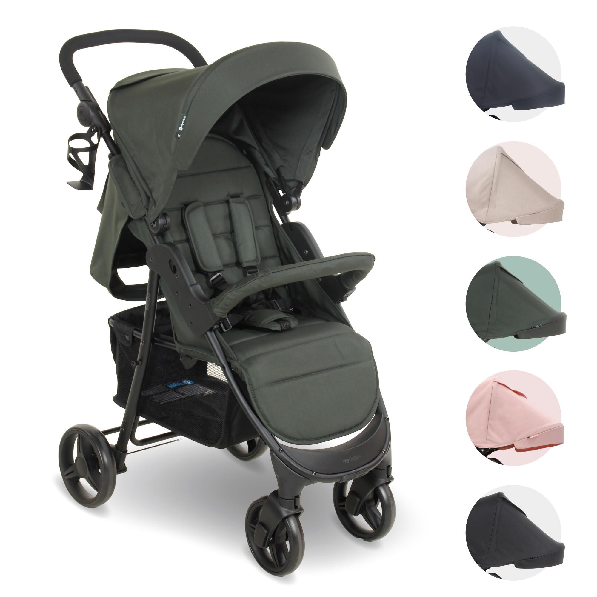 My Babiie MB30 Pushchair – from Birth to 4 Years (22kg), Easy Compact Fold, Larg