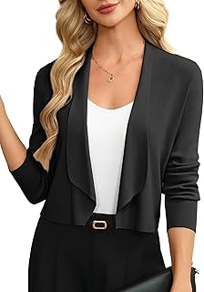 GRACE KARIN Womens Sweater Blazer Business Casual Cropped Cardigan Shrugs