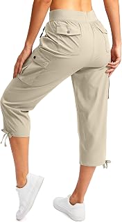 Soothfeel Women's Cargo Capris Pants with 6 Pockets Lightweight Quick Dry Travel Hiking Summer Casual Pants