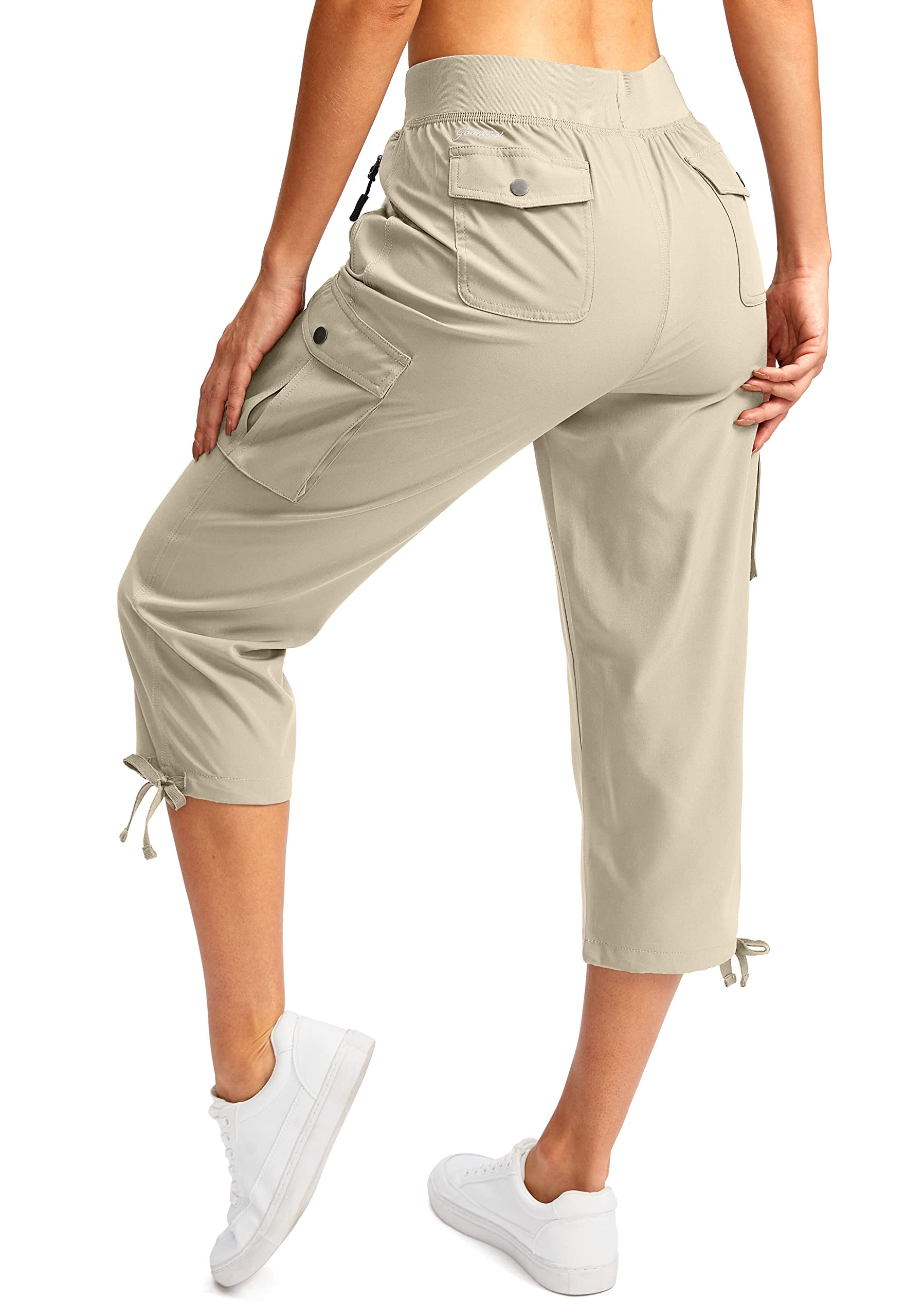 Soothfeel Women's Cargo Capris Pants with 6 Pockets Lightweight Quick Dry Travel