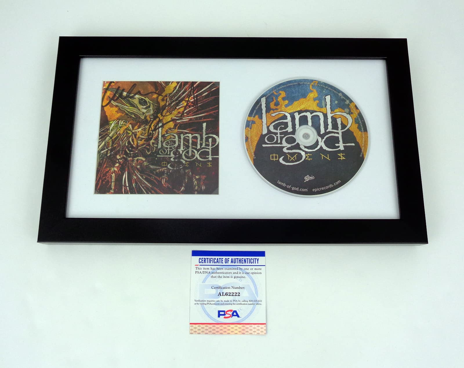 Omens CD Signed Autographed By Lamb L of God Framed PSA/DNA COA A