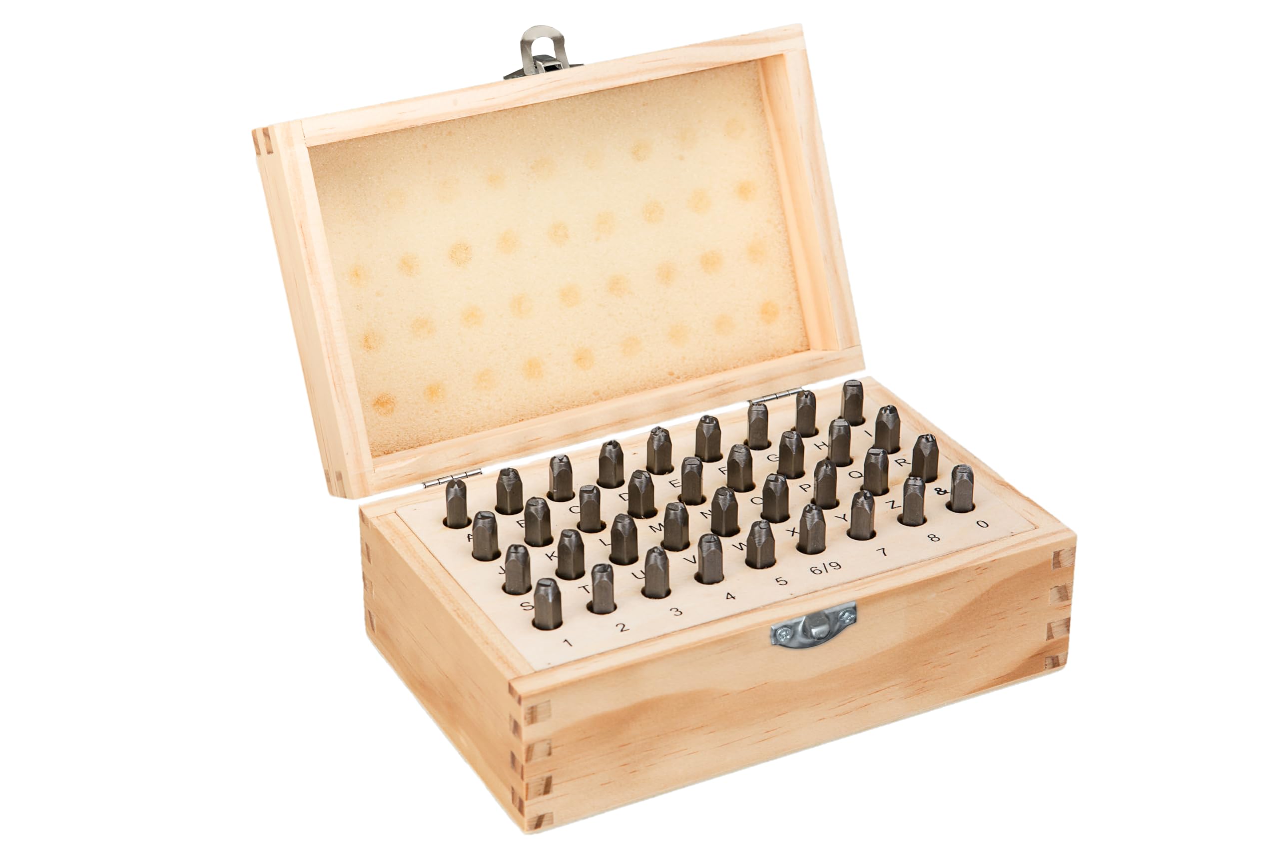HimaPro 36-Piece Letter & Number Stamp Set, 40 Cr Steel, 1/8" (3mm) | Sandblast 