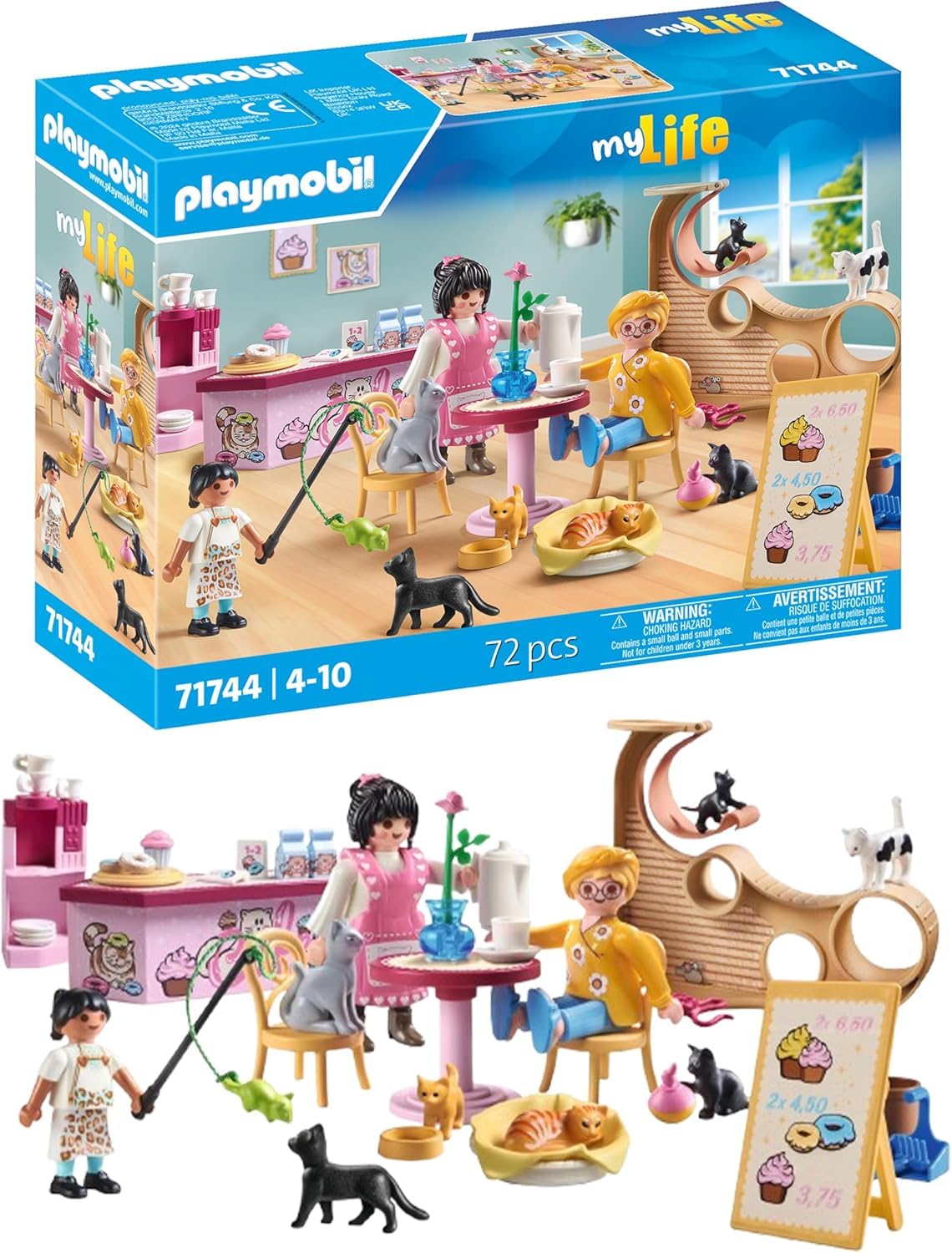 Playmobil | My Life | Cat Café | Cat Toy for Kids | Animal Figures Set | Toy for
