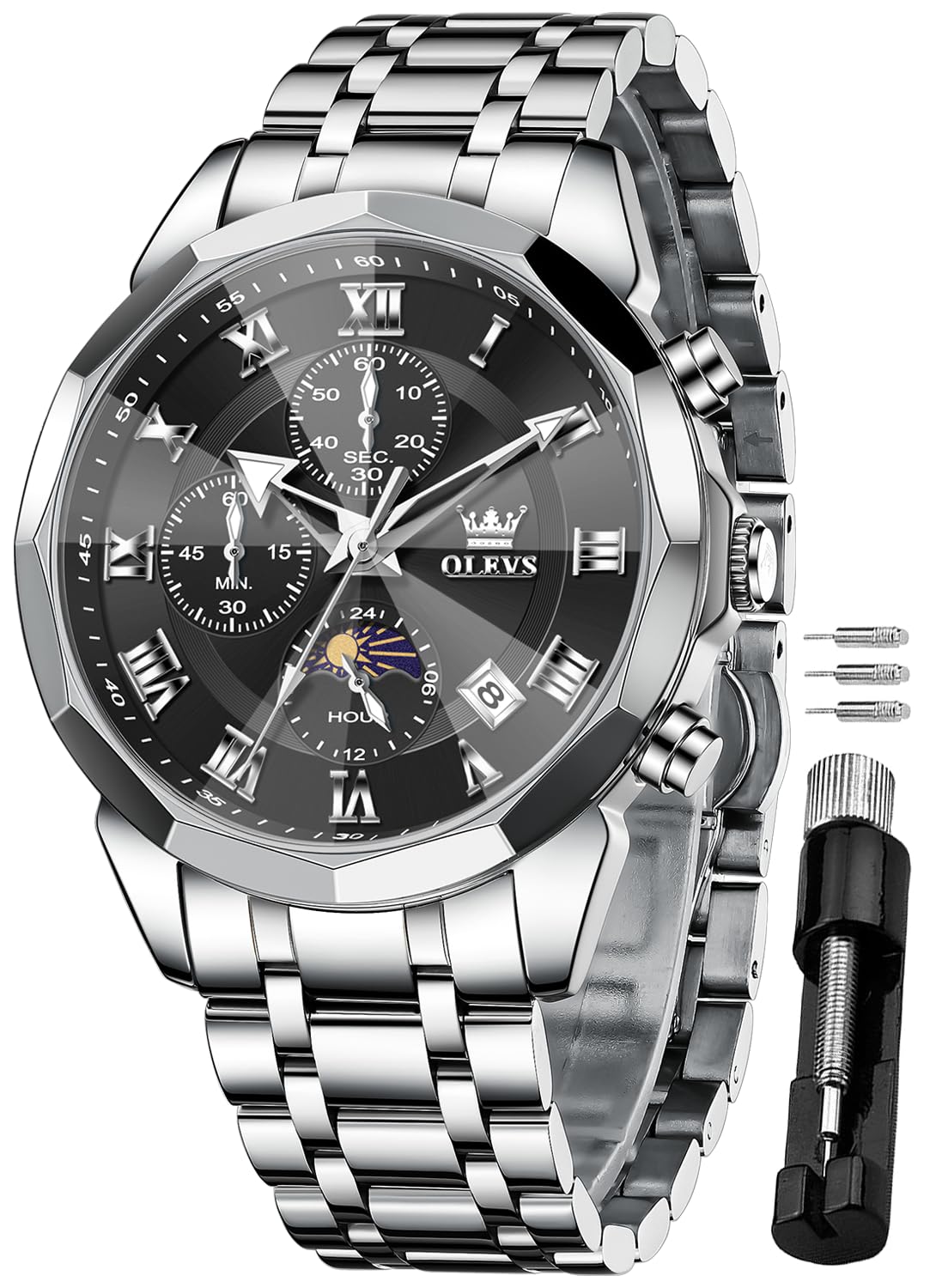 OLEVS Fashion Women Watch Diamond Analog Quartz Stainless Steel Waterproof Lumin