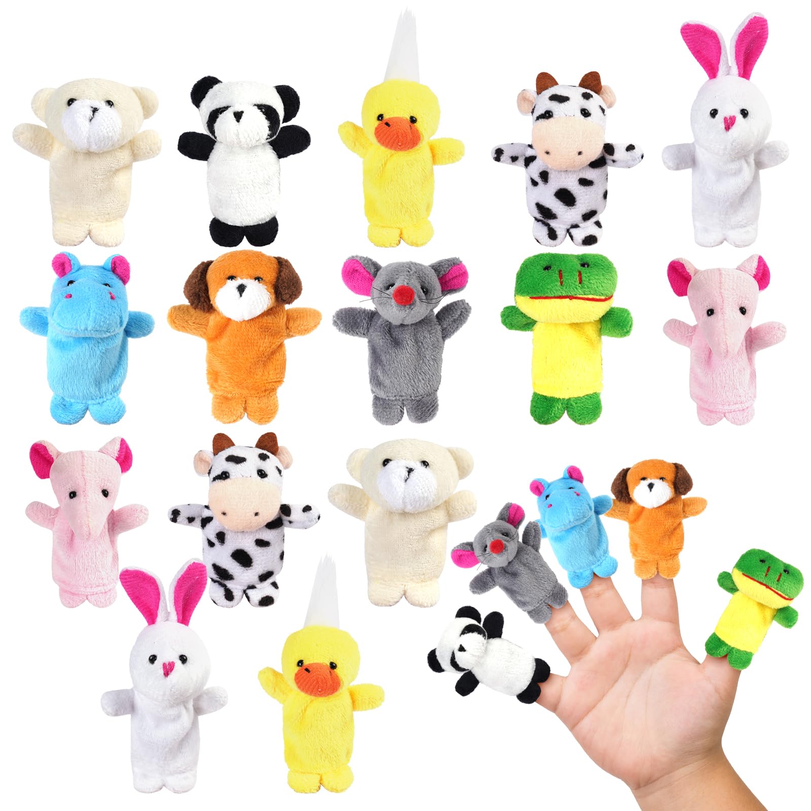 Ainiv 20 Pcs Finger Puppets for Babies, Animals Finger Puppets for Toddlers, Car