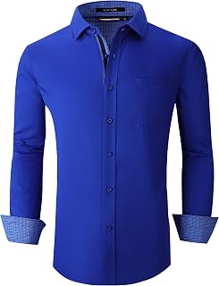 ALEX VANDO Mens Dress Shirts Wrinkle Free Regular Fit Stretch Rayon Button Down Shirt
