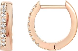 PAVOI Huggie Earrings for Women, 925 Silver, Rose Gold, Size 12 Millimeters