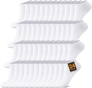 FALARY Men's Socks 12 Pairs Low Socks Women Short Ankle Socks Sport Cotton