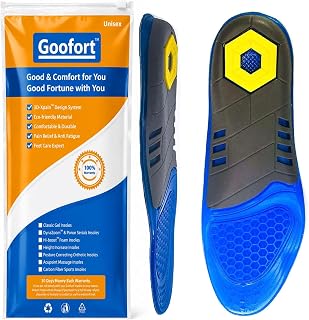Goofort Gel Insoles Men Women Anti-Fatigue Work-Boots-Optimized Arch Support Insoles Plantar Fasciitis Heavy Duty Sports Insole Orthopedic Flat Feet Heel Pain Relief 3D-Xpain邃｢-Pro Comfy Shoe Inserts